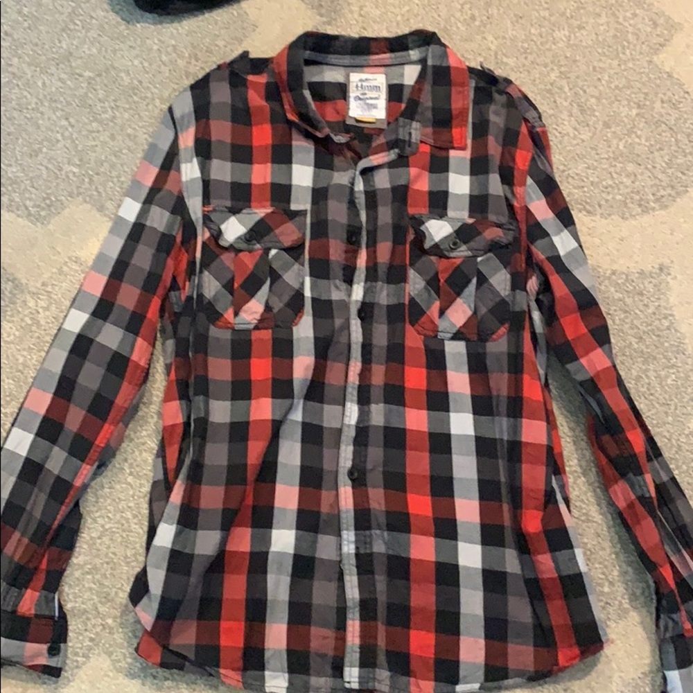 Plaid skater button down